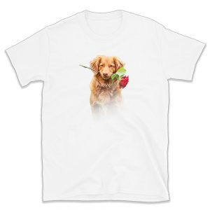 Marškinėliai šuniukas su rože
