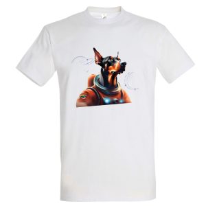 Marškinėliai Dobermanas kosmonautas